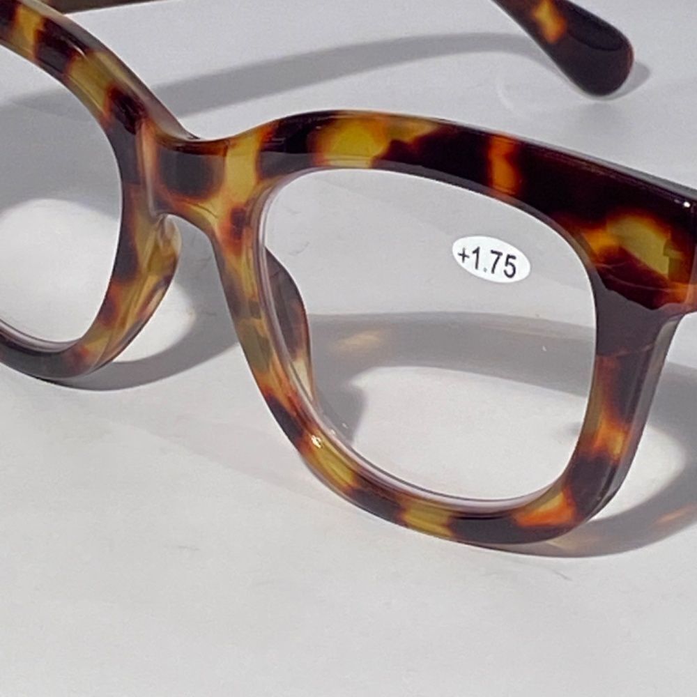 1111 Mona Reading Glasses 1.75 Tortoise Readers Rounded Square Frame NWT - Picture 8 of 9